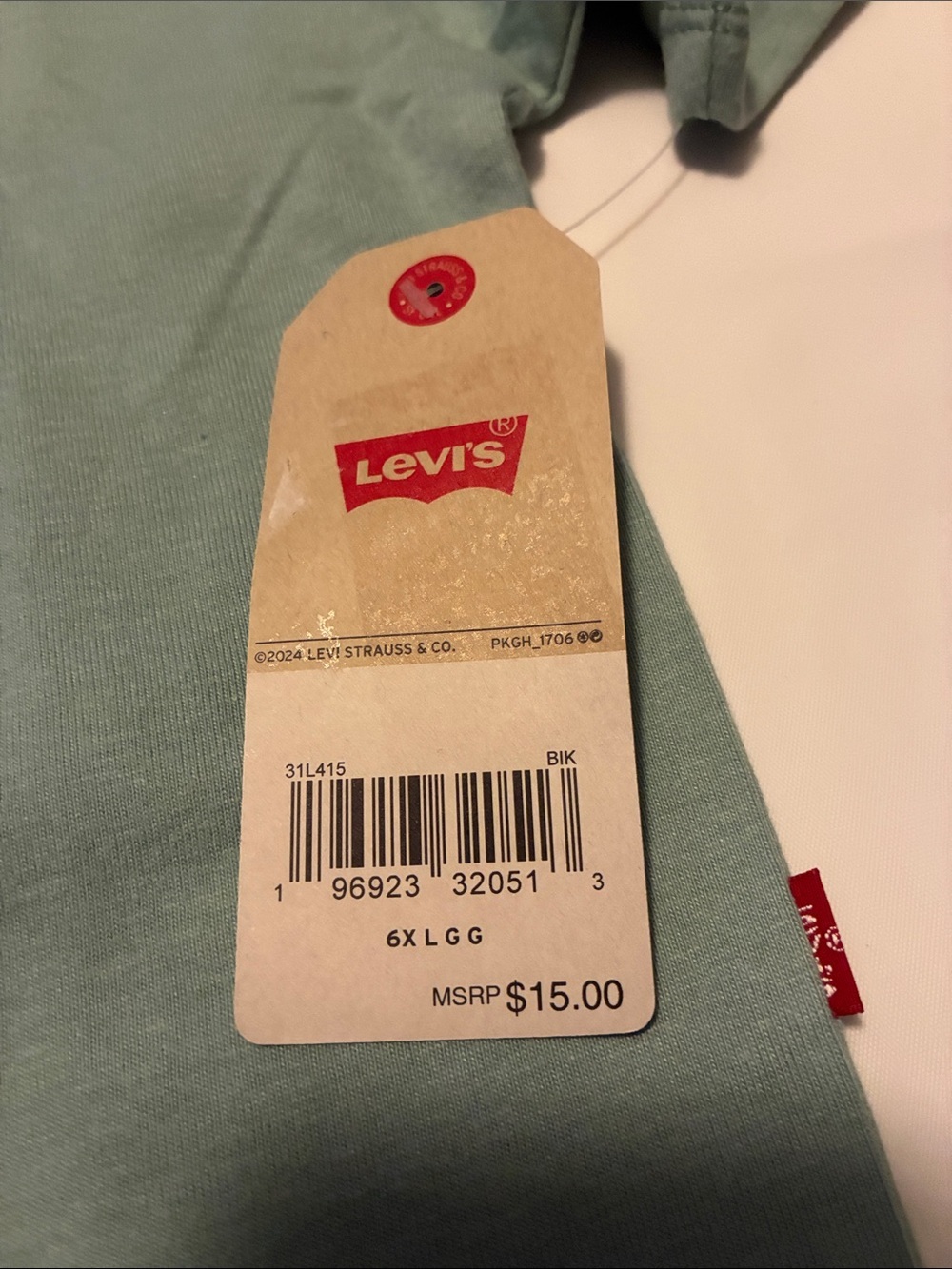 Levi's Kids Sage Green 'Quality Denim' Graphic Tee - Picture 4 of 5